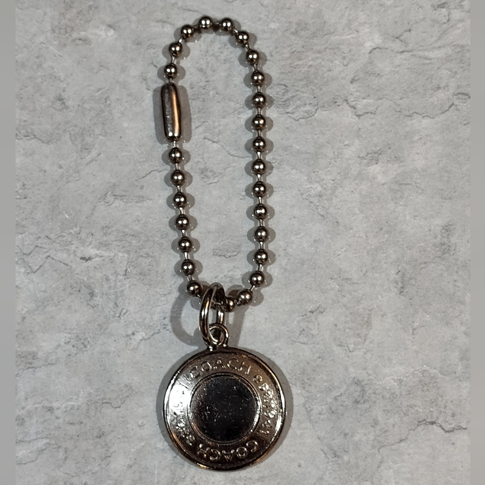 COACH EST 1941 ROUND SILVER TONE AUTHENTIC COACH BAG CHARM / KEYCHAIN / PENDANT